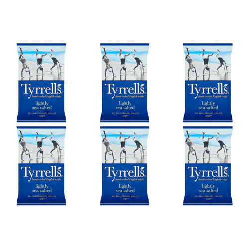 Tyrrells Crisps Lightly Sea Salted (Bulk Buy Pack Of 6)