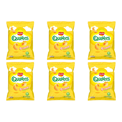 Walkers Quavers Cheese 6 Pack (Bulk Buy Pack Of 6)