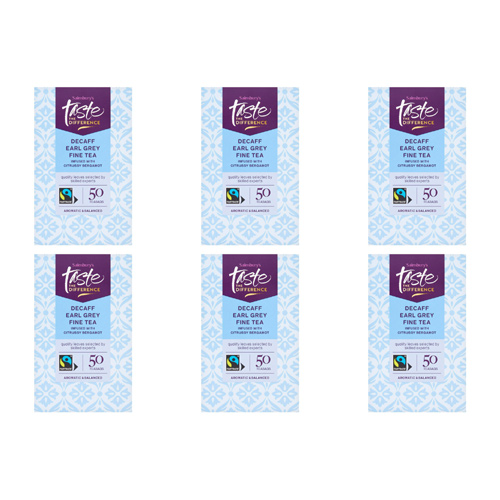 Sainsburys Taste the Difference Earl Grey Decaff Tea Bags x50 (Bulk Buy Pack Of 6)