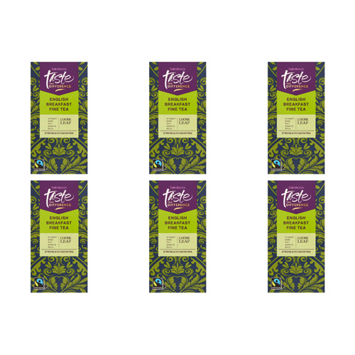 Sainsburys Taste the Difference Fairtrade English Breakfast Fine Tea Loose Leaf (Bulk Buy Pack Of 6)