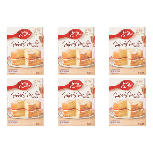 Betty Crocker Velvety Vanilla Cake Mix (Bulk Buy Pack Of 6)