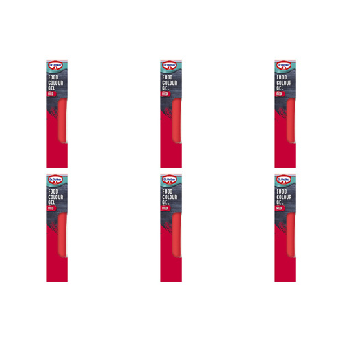Dr. Oetker Extra Strong Food Colour Gel Bright Red (Bulk Buy Pack Of 6)