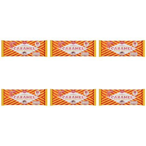 Tunnocks Caramel Wafer 8 Pack (Bulk Buy Pack Of 6)