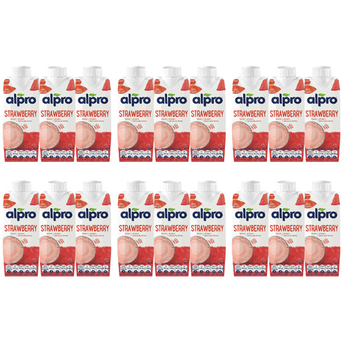 Alpro Soya Longlife Strawberry Shake 3 Pack (Bulk Buy Pack Of 6)