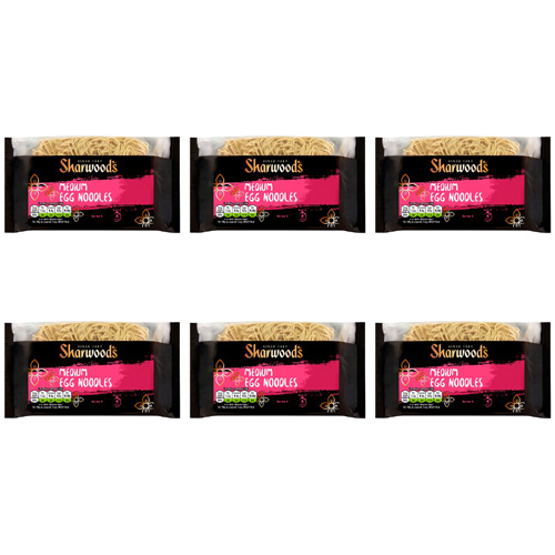 Sharwoods Medium Egg Noodles (Bulk Buy Pack Of 6)