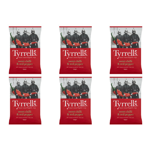 Tyrrells Crisps Sweet Chilli & Red Pepper (Bulk Buy Pack Of 6)