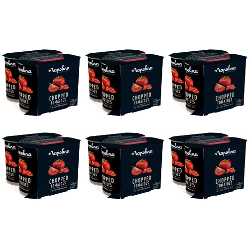 Napolina Chopped Tomatoes 4 Pack (Bulk Buy Pack Of 6)