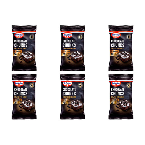 Dr. Oetker Chocolate Chunks Extra Dark (Bulk Buy Pack Of 6)