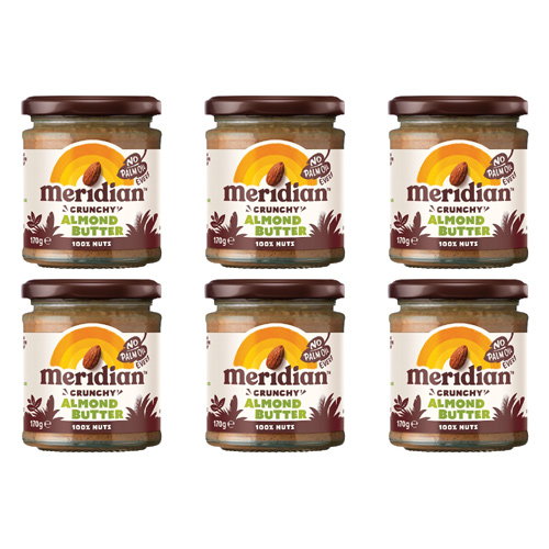 Meridian Crunchy Almond Butter (Bulk Buy Pack Of 6)