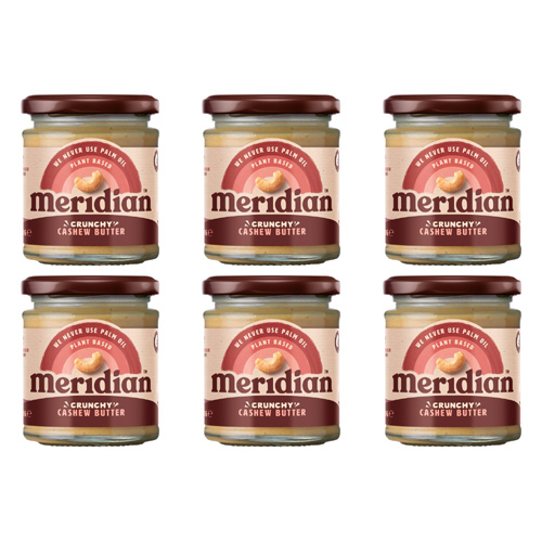 Meridian Crunchy Cashew Butter (Bulk Buy Pack Of 6)