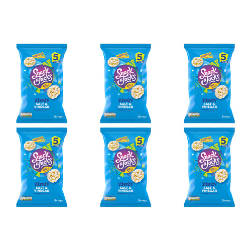 Quaker Snack A Jacks Salt & Vinegar 5 Pack (Bulk Buy Pack Of 6)