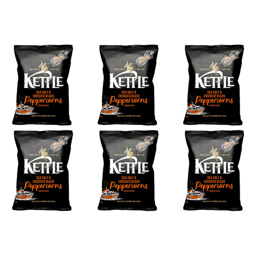 Kettle Chips Sea Salt & Peppercorn (Bulk Buy Pack Of 6)