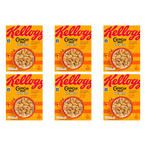 Kelloggs Crunchy Honey and Nut Clusters (Bulk Buy Pack Of 6)