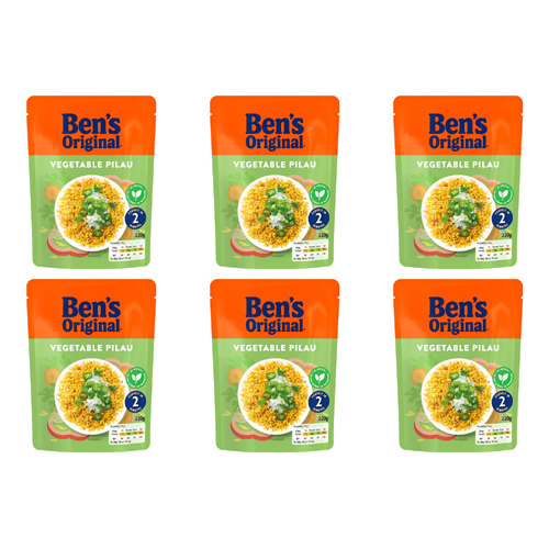 Ben's Original Express Vegetable Pilau Rice (Bulk Buy Pack Of 6)