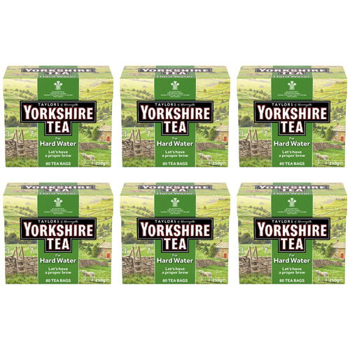 Yorkshire Hard Water Tea Bags 80s (Bulk Buy Pack Of 6)