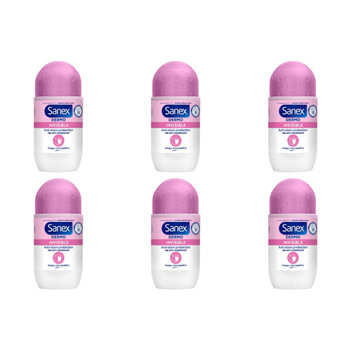 Sanex Dermo Invisible Roll-On (Bulk Buy Pack Of 6)