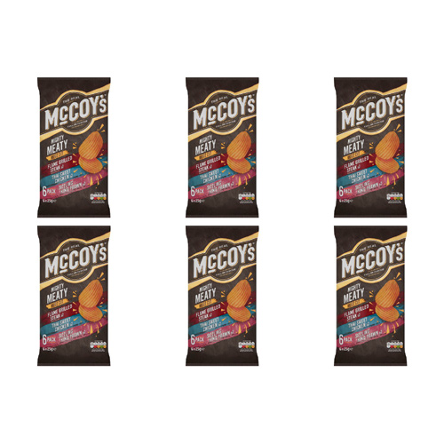 McCoys Meaty Crisps 6 Pack (Bulk Buy Pack Of 6)