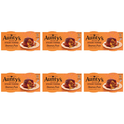 Auntys Sticky Toffee Pudding 2 Pack (Bulk Buy Pack Of 6)