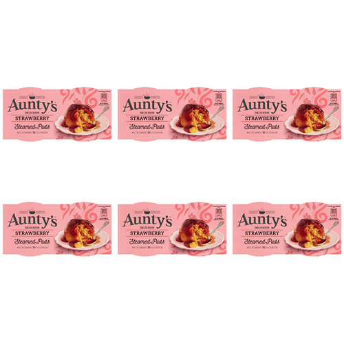 Auntys Strawberry Pudding 2 Pack (Bulk Buy Pack Of 6)