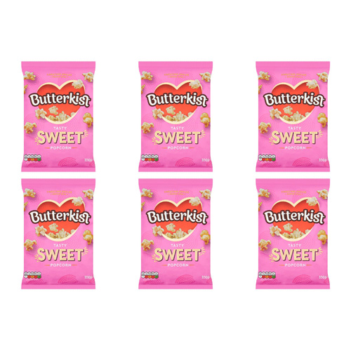 Butterkist Cinema Sweet Popcorn (Bulk Buy Pack Of 6)