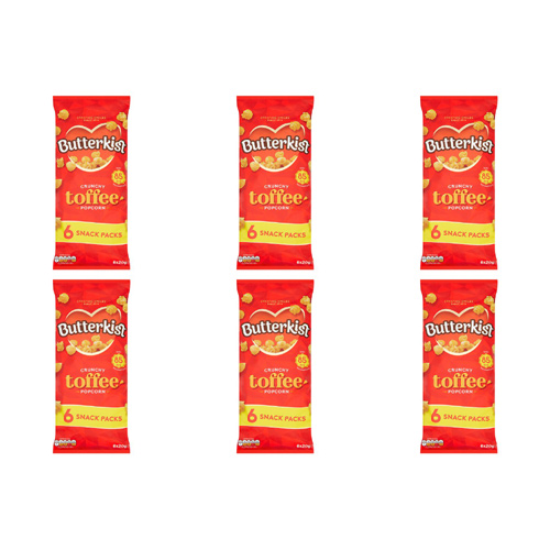 Butterkist Crunchy Toffee Popcorn 6 Pack (Bulk Buy Pack Of 6)