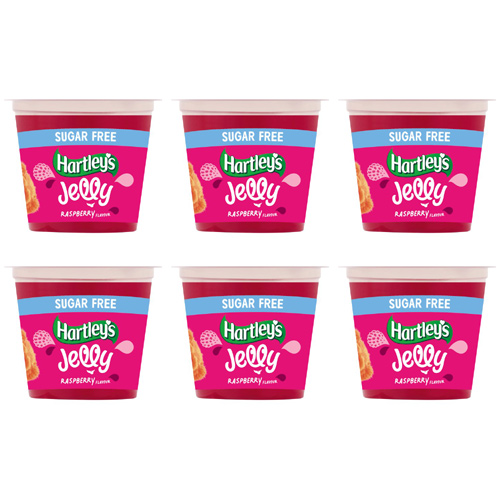 Hartleys RTE Raspberry Jelly No Added Sugar (Bulk Buy Pack Of 6)