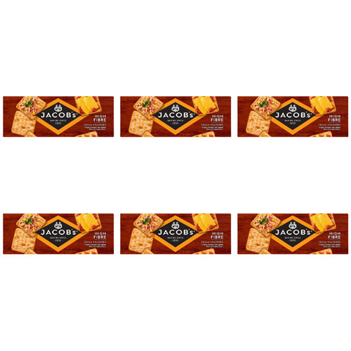 Jacobs High Fibre Cream Crackers (Bulk Buy Pack Of 6)