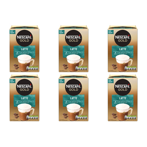 Nescafe Gold Latte Drink 8 Sachets (Bulk Buy Pack Of 6)