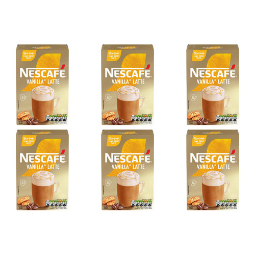 Nescafe Gold Vanilla Latte Drink 8 Sachets (Bulk Buy Pack Of 6)