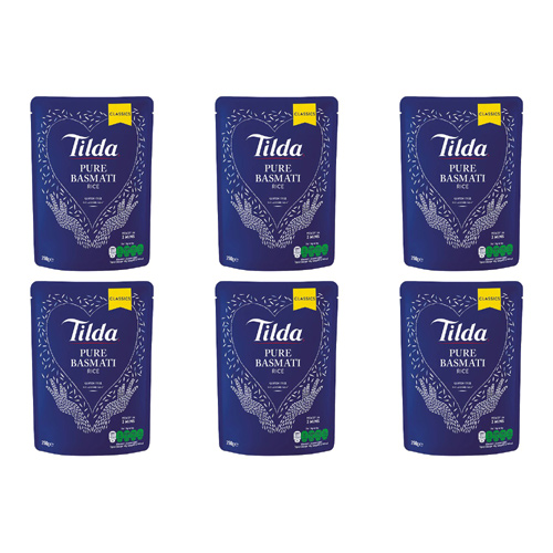 Tilda Steamed Basmati Rice (Bulk Buy Pack Of 6)