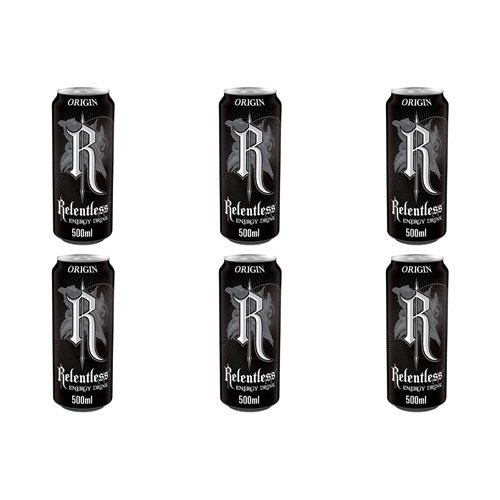 Relentless Origin Energy Drink (Bulk Buy Pack Of 6)