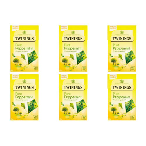 Twinings Pure Peppermint Caffeine Free 20s (Bulk Buy Pack Of 6)