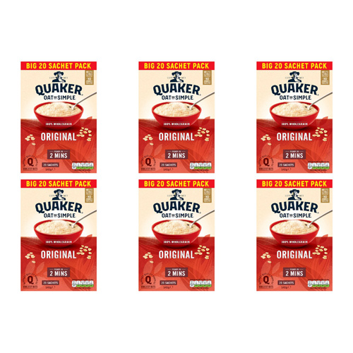 Quaker Oat So Simple Original 20 x 27g (Bulk Buy Pack Of 6)