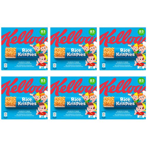 Kelloggs Rice Krispies Cereal Milk Bars 6 Pack (Bulk Buy Pack Of 6)