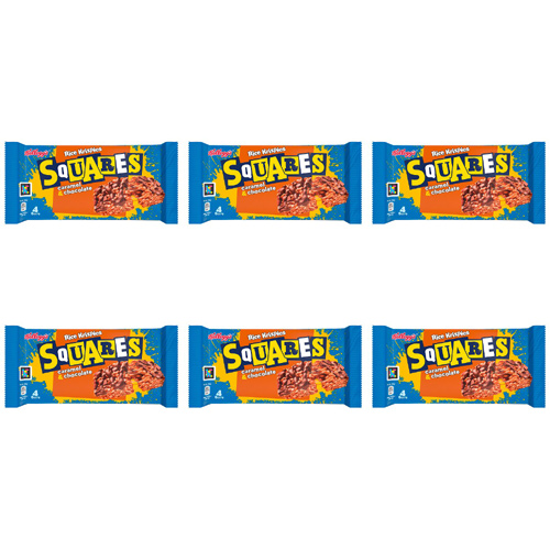 Kelloggs Chocolate Caramel Krispie Squares 4 Pack (Bulk Buy Pack Of 6)