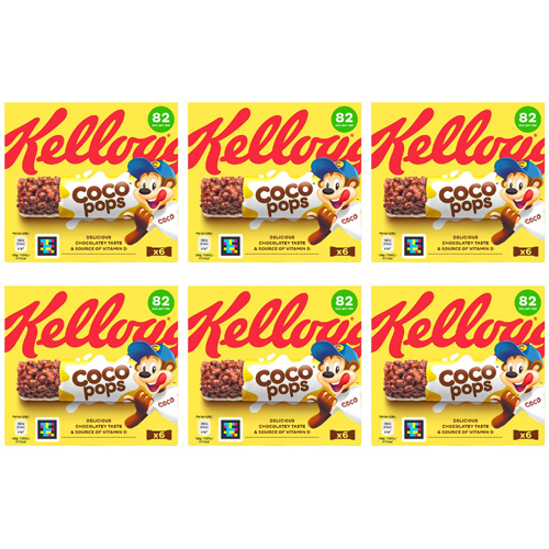 Kelloggs Coco Pops Cereal Bars 6 Pack (Bulk Buy Pack Of 6)