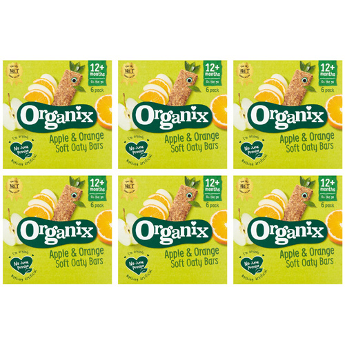 Organix 12 Month Apple & Orange Bars 6 Pack (Bulk Buy Pack Of 6)