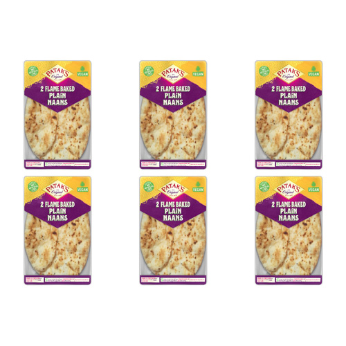 Pataks Plain Naan Bread 2 Pack (Bulk Buy Pack Of 6)