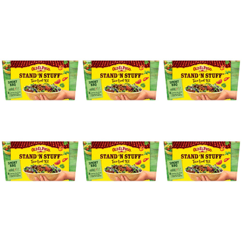 Old El Paso Stand N Stuff Smoky BBQ Taco Kit (Bulk Buy Pack Of 6)
