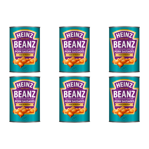 Heinz Baked Beans and Pork Sausages Large Size (Bulk Buy Pack Of 6)