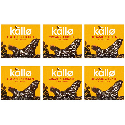 Kallo Organic Chicken Stock Cubes (Bulk Buy Pack Of 6)