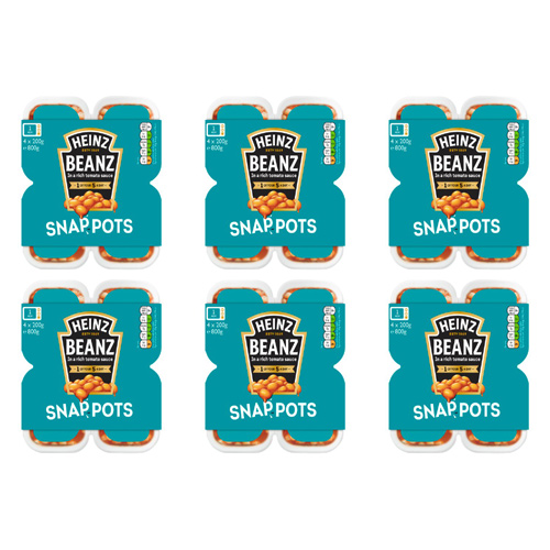 Heinz Beanz Snap Pots (Bulk Buy Pack Of 6)