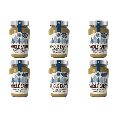 Whole Earth Organic Smooth Peanut Butter (Bulk Buy Pack Of 6)