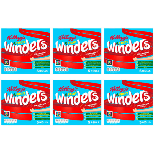 Kelloggs Fruit Winders Strawberry Double 5 Pack (Bulk Buy Pack Of 6)