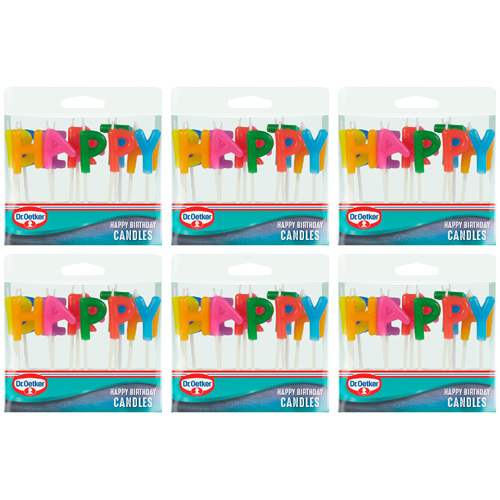 Dr. Oetker Happy Birthday Stick Candles (Bulk Buy Pack Of 6)