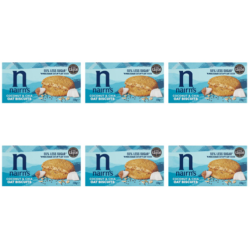 Nairns Coconut & Chia Oat Biscuits (Bulk Buy Pack Of 6)