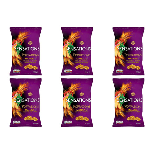 Sensations Mango & Red Chilli Chutney Poppadoms (Bulk Buy Pack Of 6)