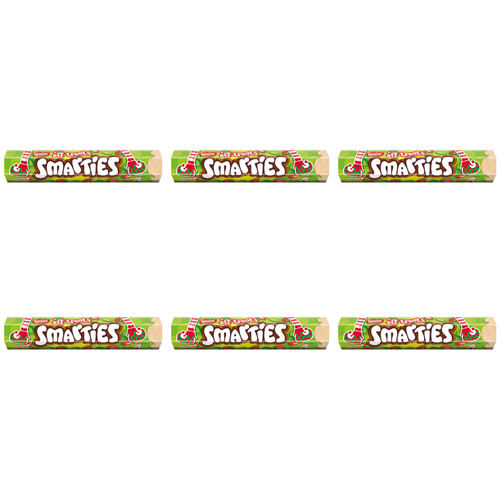 Smarties Elf Treats Chocolate Giant Tube (Bulk Buy Pack Of 6)