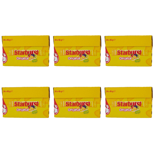 Starburst Original Stick Pack - 24 x 45g (Bulk Buy Pack Of 6)