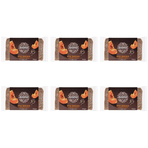 Biona Organic Rye Pumpkin Seed Bread (Bulk Buy Pack Of 6)